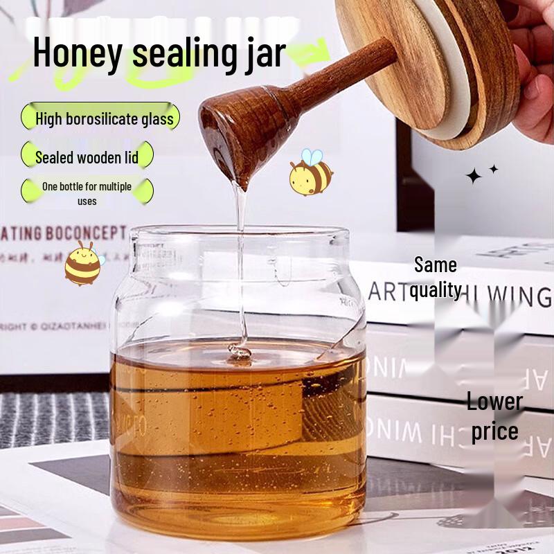 Honig- und Marmeladenglas mit Rührlöffel