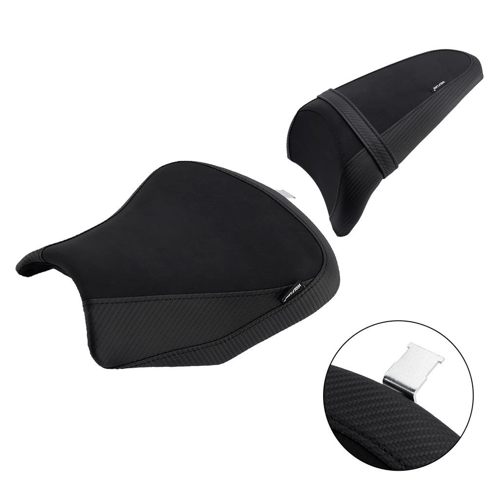 Front&Rear Raider Passenger Cushion Kit Black For Kawasaki Ninja 650 Z650 17-25