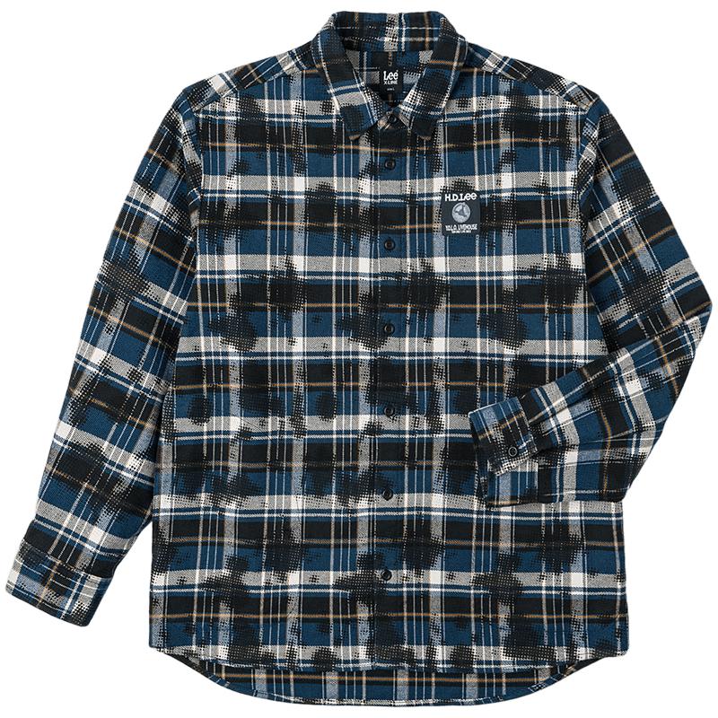 Lee Męska koszula w kratę z długim rękawem, o komfortowym kroju, z teksturowanym wzorem