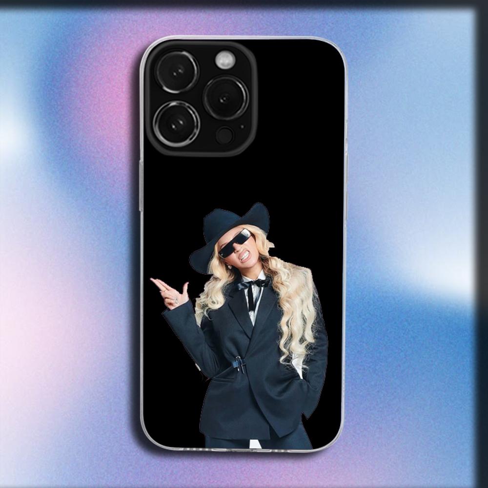 Singer B-Beyonce Phone Case For iPhone 16,15,14,13,12,11 Plus,Pro,Max,XR,XS,X,Plus,SE,Mini Transparent Soft Cover