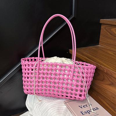 Borsa a tracolla singola intrecciata alla moda, svuotata, da portare a mano, per donne casual