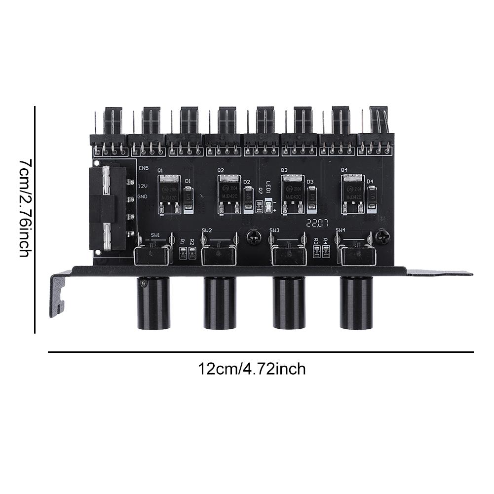 PC Chassis Fan Hub SATA/4 Pin Adapter 8 Channel PWM Hub Cooling Fan Speed Controller 4 Knob PC Case Cooling Fan Hub