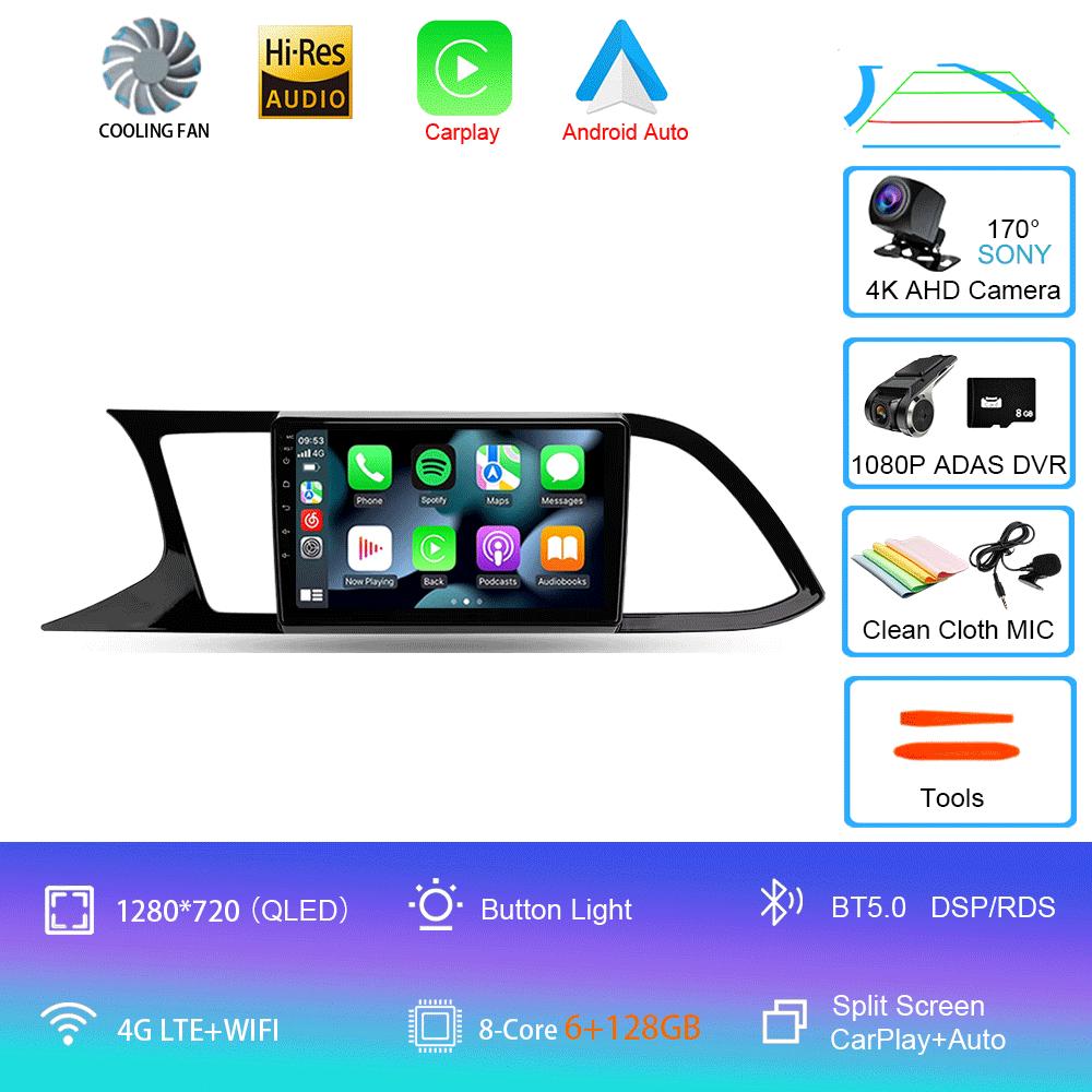 Radio Auto Android 14 Carplay Pentru Seat Leon 3 2012 2013 2014 2015 - 2020 Navigație GPS Player Multimedia stereo wifi+4G Auto BT