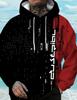Herren Hoodie mit langem Ärmel, 3D Digital Bunte Serie