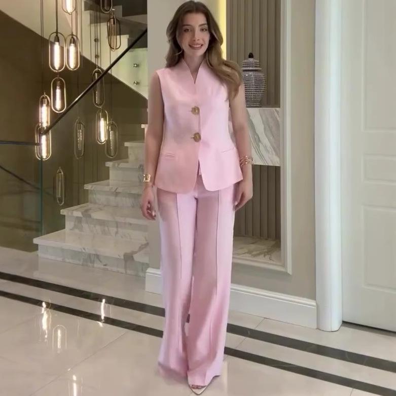 2025 Women's Sleeveless Casual Fashion Suit for Summer