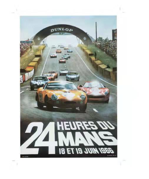 Solid Wood Frame 24 Hours Of Le Mans Original Race Car Poster Print On Canvas Wall Art Painting Picture For Living Room Home Decoration