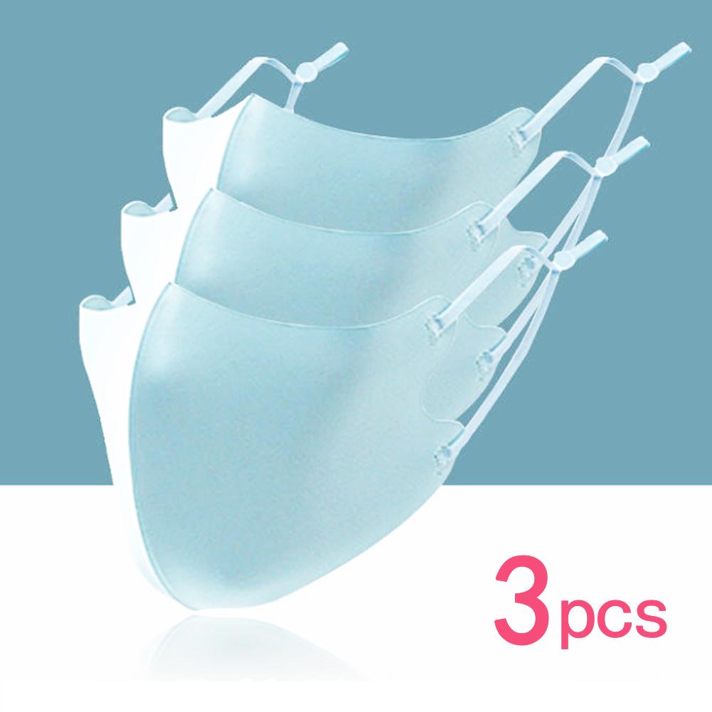 3 KS Masek z ledového hedvábí Omyvatelná Prachotěsná Filtrační Maska na Ústa a Obličej pro Dospělé