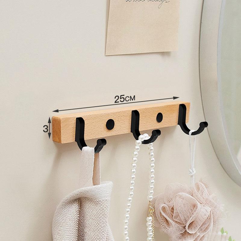 Houten Badkamerhaak Wandmontage Zwart/Wit Toilet Handdoekhaak Kledinghanger Boom Deurhaak Toilet Badkamer Hardware