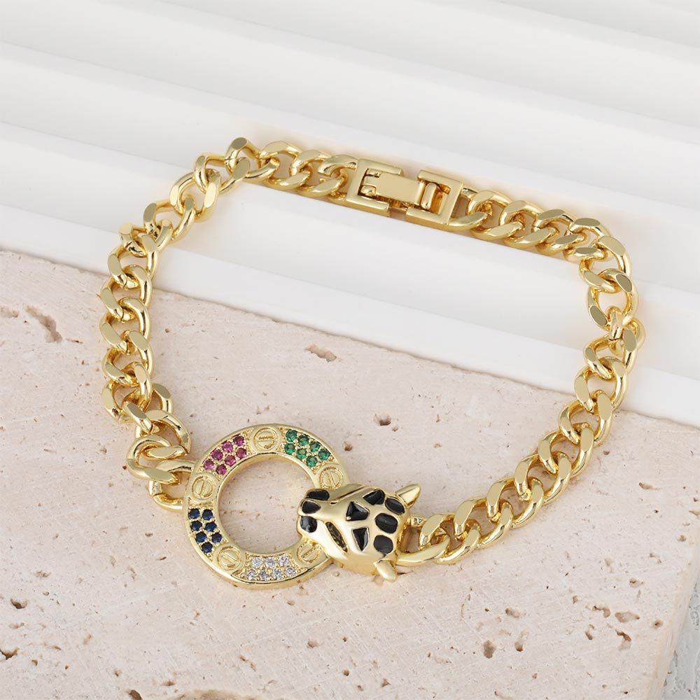 Leopard Head Bracelet European and American Fashion Design Watch Chain Jewelry Hand Jewelry