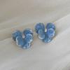 Women's Drop Flower Minimal Blue Petal Unique Earrings