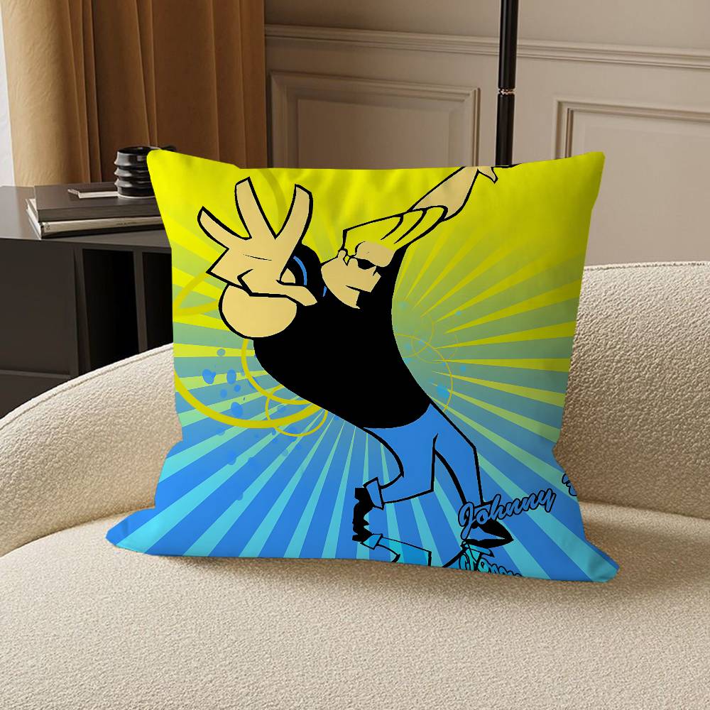 Kreskówkowy J-Johnny Bravo poszewka na poduszkę pokrowiec na poduszkę na sofę dekoracja pokoju domowego prezent dla dzieci