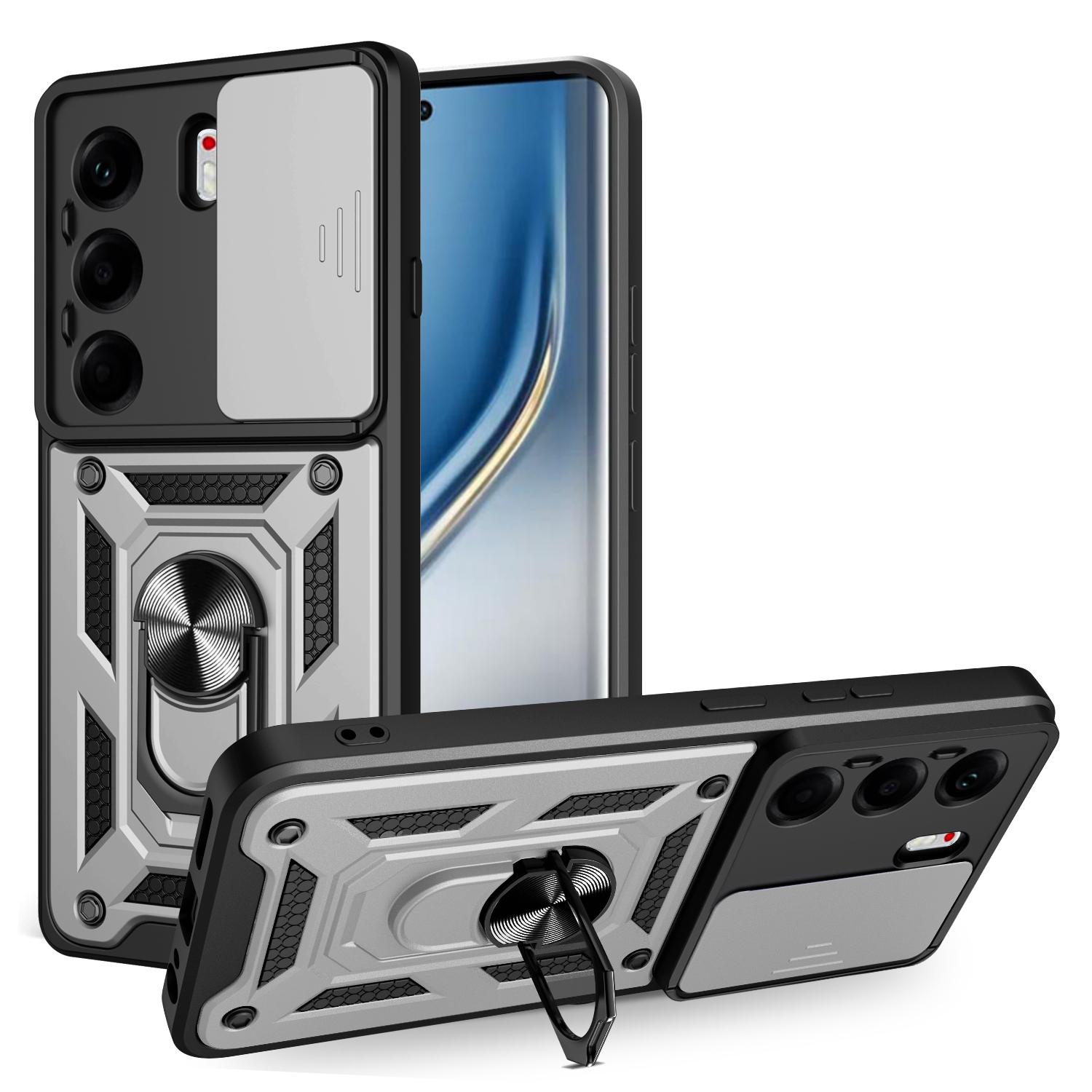 

Funda for Tecno Camon 40 Pro 4G Case Slide Camera Protection Ring Stand Shockproof Back Cover for Tecno Camon 40 4G Capa Tecno Camon 40Pro 4G срібний