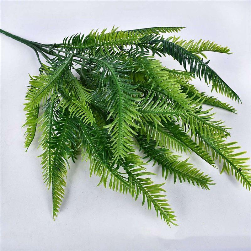 A74E-30Pcs Artificial Boston Fern Bush Silk Plant Hanging Fake Greenery Home Decor