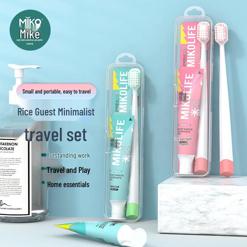 Mikko Travel Toothbrush and Toothpaste Set