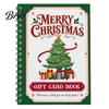 Christmas Keepsake Card Book Holographic Gift Book, 7x5 Spiral Bound Holiday Booklet, 10-Page Decorative Sleeve Greeting Bolder DIY for Xmas