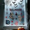 And Skull Cling Halloween Electrostatic Glass Stickers, Demon Blood Handprints Bats Scary Window Pattern Clings, Spooky Stickers for Doors Mirrors