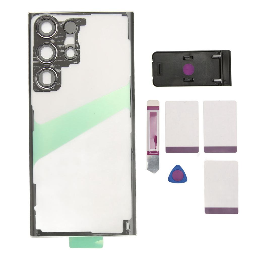 Back Glass Cover Replacement for Galaxy S23 Ultra 5G Transparent Phone Rear Panel Housing Cover with Camera Lens Phone