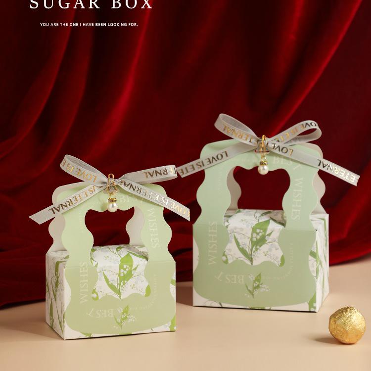 Creative Wedding Favor Candy Gift Box Set with Thank You Bag