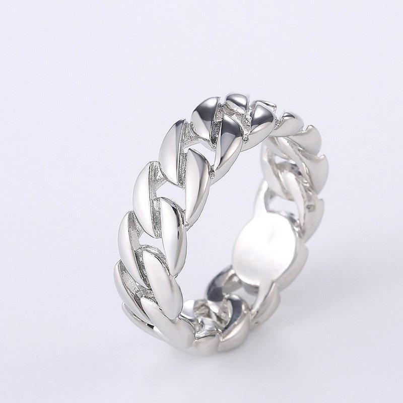 CopperChain Rings Men and Women Simple Design Hip Hop Party Cool Accessories Versatile Punk Jewelry Couple Ring
