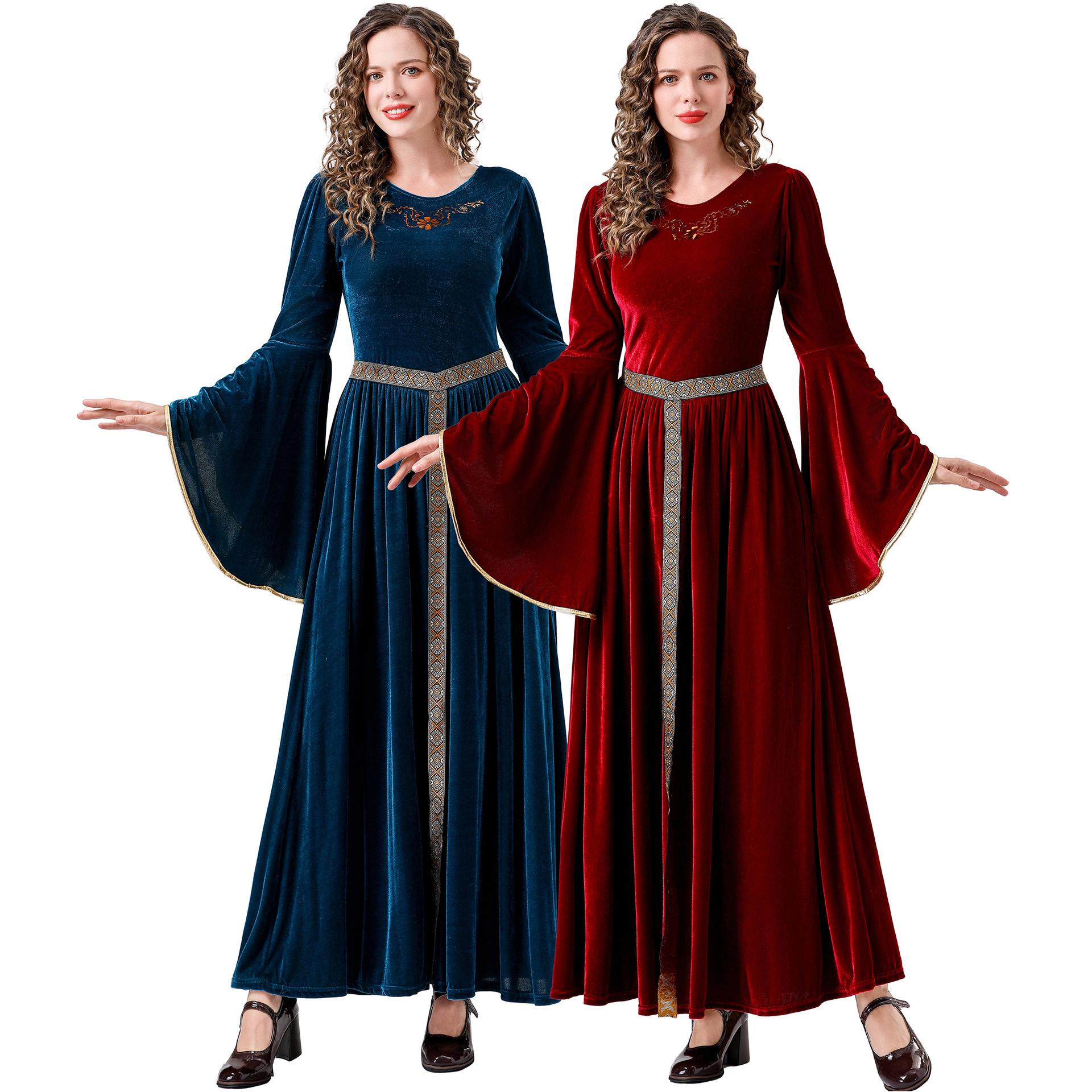 

Medieval Egyptian court queen costume, Greek Muse princess cos dress, Halloween costume M