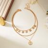 Vintage Portrait Queen Coin Pendant Necklaces for Women Girl Fashion Multi Layer Link Chain Necklaces Friendship Jewelry Gifts