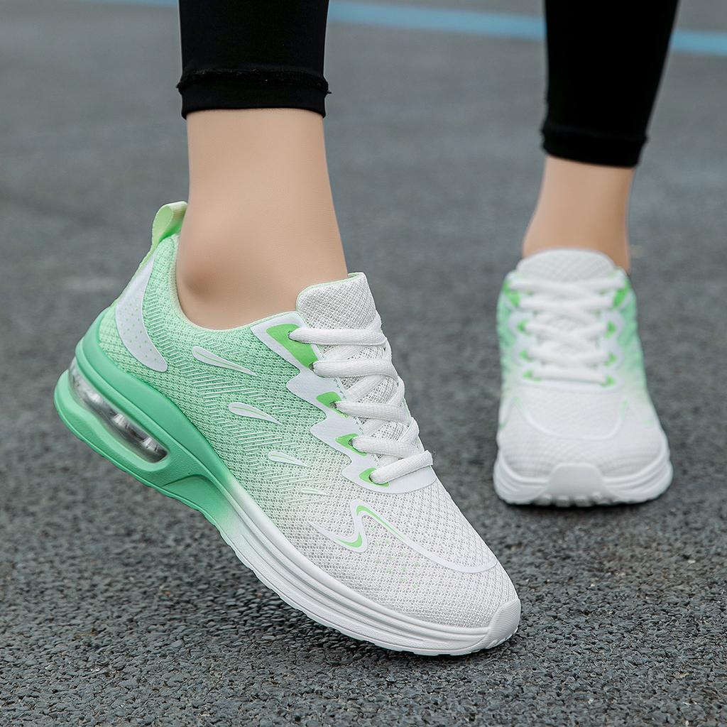 Spring Sports Running Shoes Mesh Mesh Breathable Sneakers for Women Air Cushion Shoes Ladies Lightweight Gym Casual Tennis Shoes