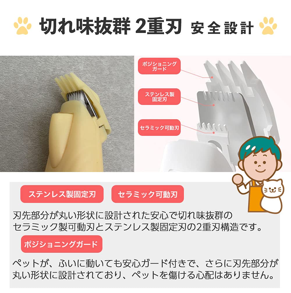 Pet Clippers Pet Clippers with Paws Dog Clippers with Paws Cat Clippers with Paws Quiet Cat Clippers (Yellow)