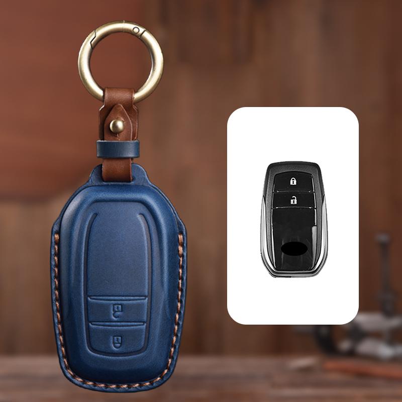 Genuine leather Protector For TOYOTA Camry CHR Corolla RAV4 Avalon Land Cruiser Prado Prius Key Case Cover Fob