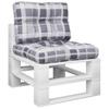 2 Piece Pallet Cushions Gray Checkered Pattern Fabric