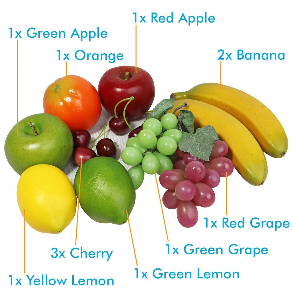 12 Piece Handmade Artificial Fruit Set Lifelike Faux Fruits for Decor Use
