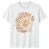 Whimsical Floral Cat Head Design T-Shirt Floral Cat Animal Pet Birthday
