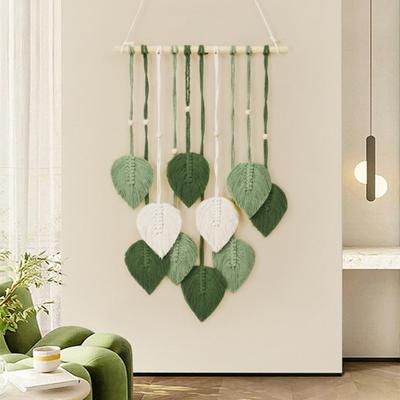 Leaf Macrame Tapestry Bohemian Wall Hanging Ornament Handmade Macrame Home Decoration for