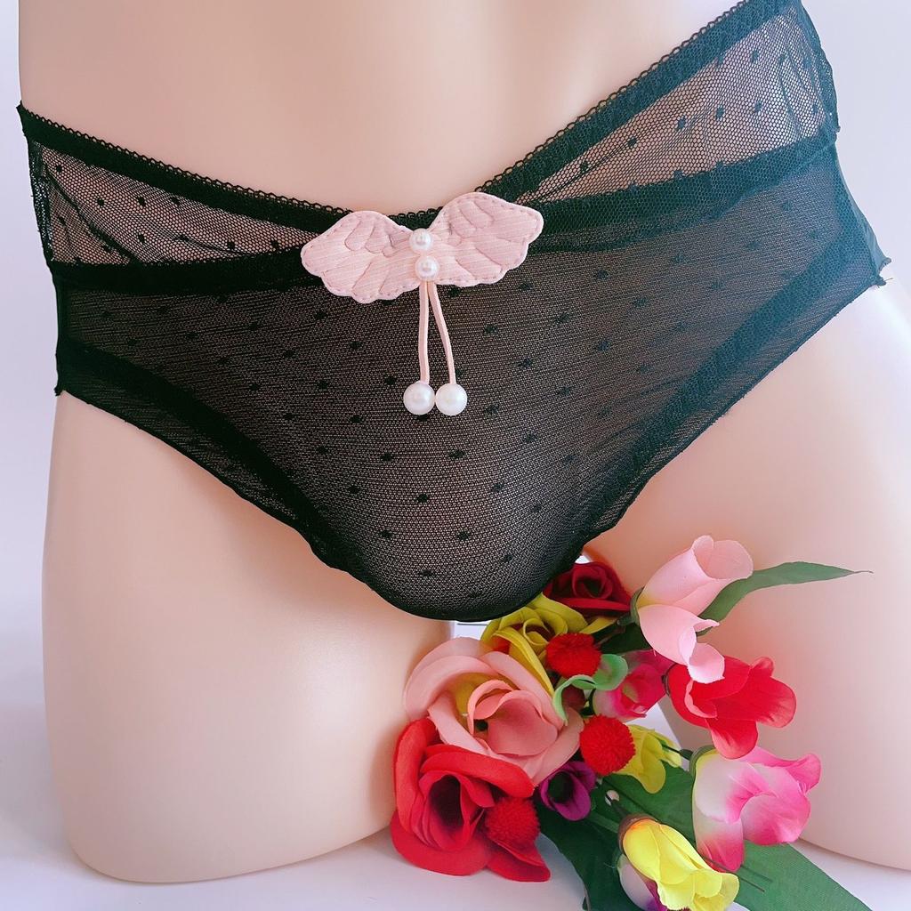 Mesh Transparent Sissy Lingerie Crossdress Underwear Japanese Women Panties For Men Sexy Side Open Briefs Gay Male Nightwear