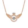 Women Fashion Sweet Angel Wing Zircon Pendant Simple Clavicle Necklace