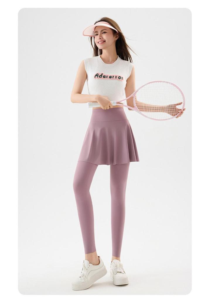 Two-Piece Look Leggings: Hip-Covering, Slimming Yoga Pants for Spring/Autumn 2026