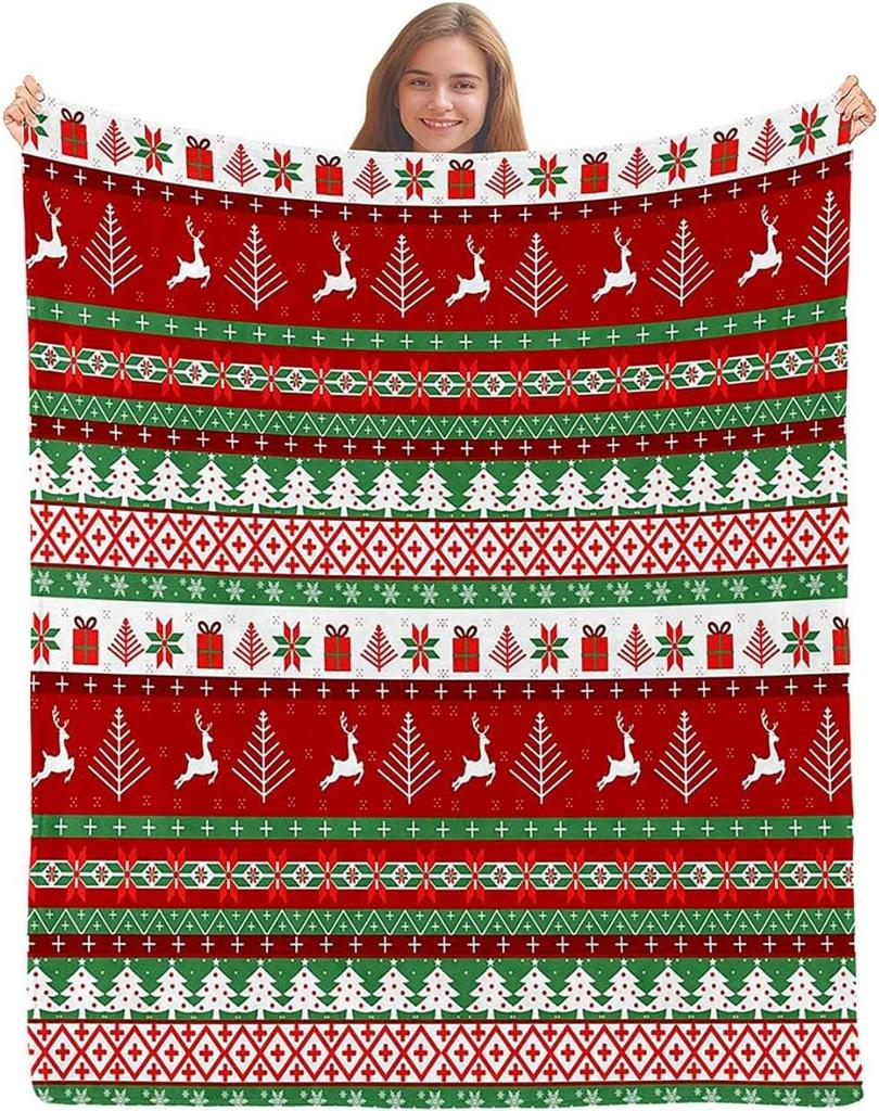 African American Black Santa Claus Throw Blanket, Christmas Snowflake Xmas Gifts Winter Holiday, Soft Plush Flannel Fleece for