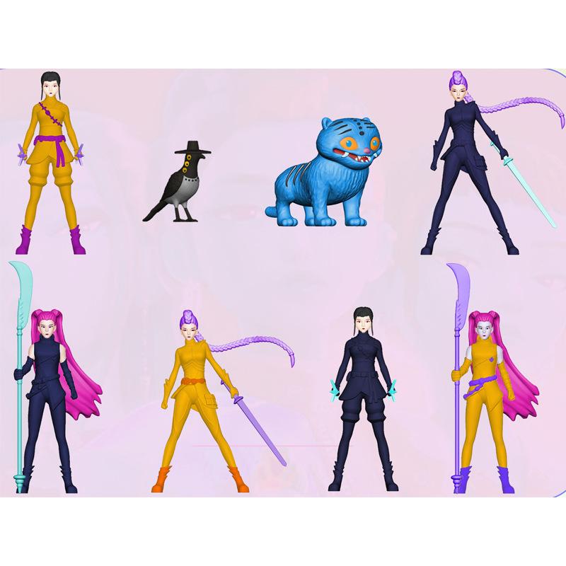 2.5-4 Inch Witch Hunter Figure Doll Game Merchandise Tiger Model Doll Ornament 8 Boxes