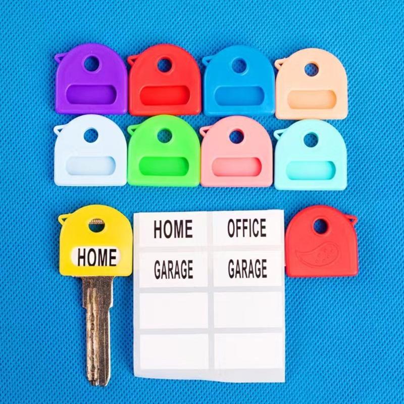 8pcs Colorful Key Covers Key Sleeves for Efficient Key Differentiation with Sturdy Plastic and Accessories