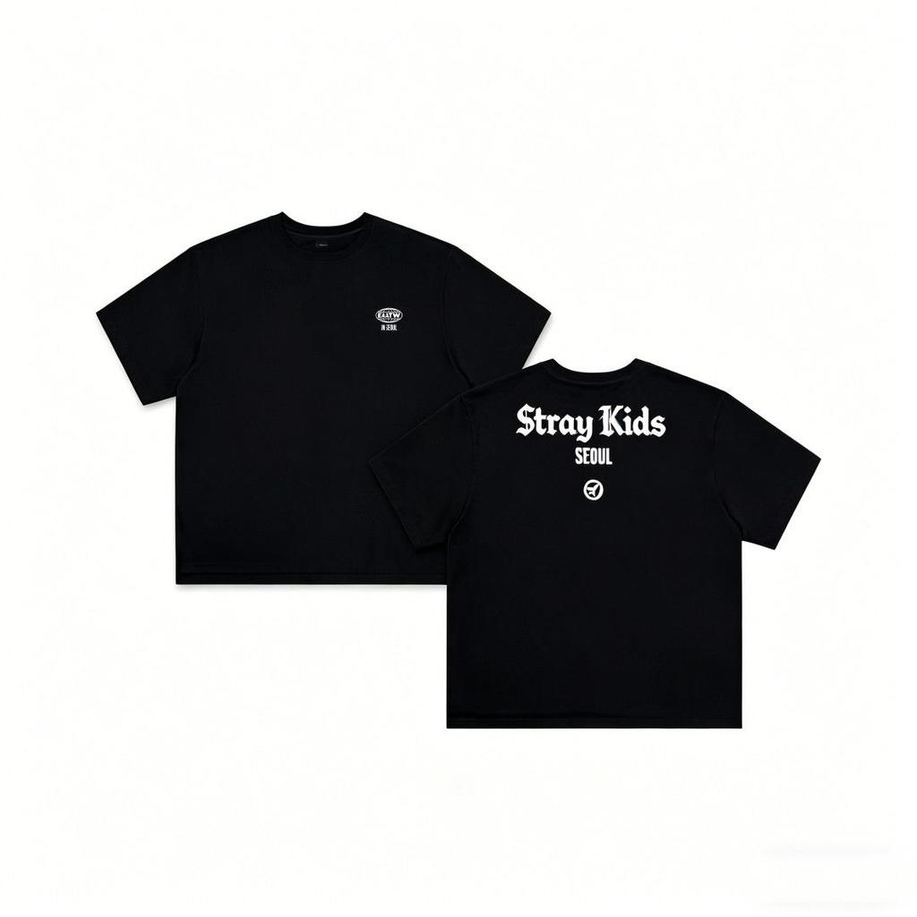 Stray Kids 2026 fm oficial camiseta mismo estilo Verano Moda Kpop