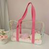 Macaron Color PVC Jelly Bag - Transparent Large-capacity Waterproof Makeup Bag for Business Trips, Travel, Swimming, Beach and Bathing.