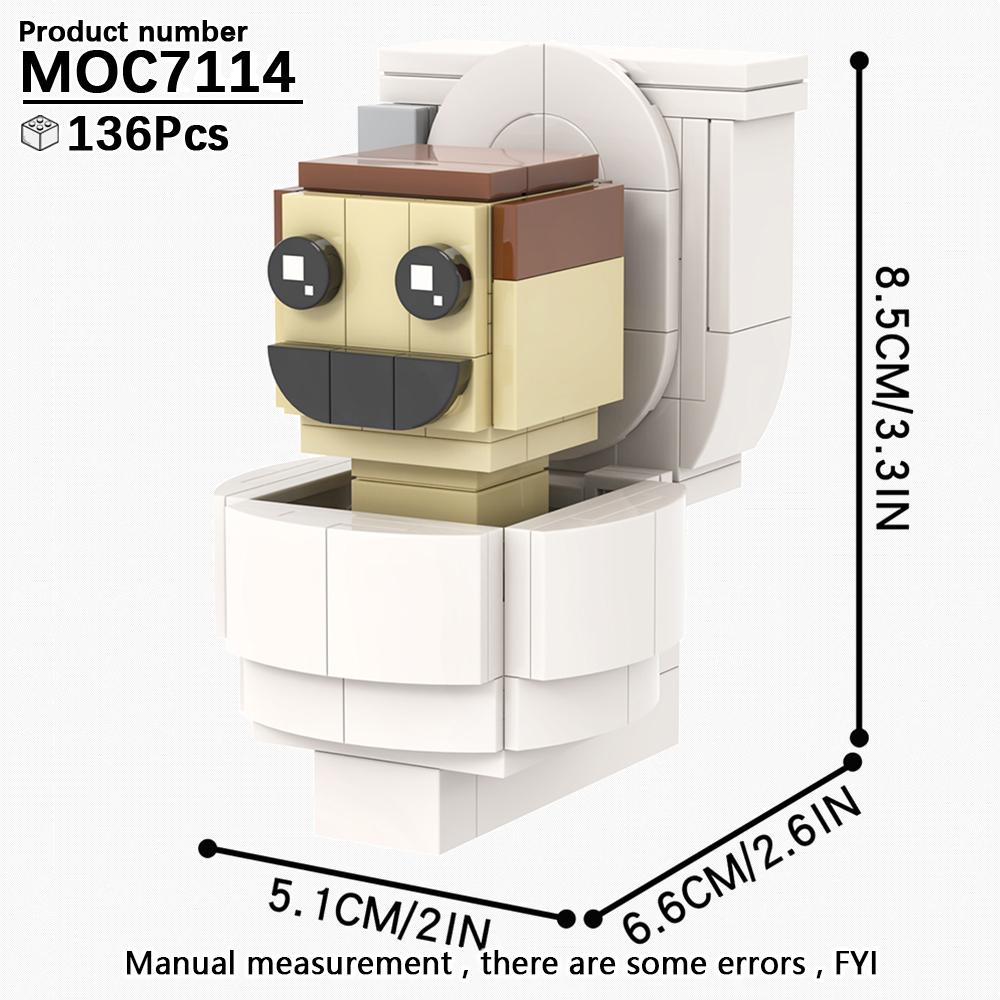 

MOOXI Игровой Набор Кирпичиков MOC 136 Деталей Туалет Скибиди Модель BrickHeadzed Набор Фигурок Для Взрослых Строительные Блоки Детские Игрушки Для Детей MOC7114
