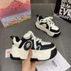 Thick-soled small muffin bottom spring new breathable casual shoes color matching niche board shoes