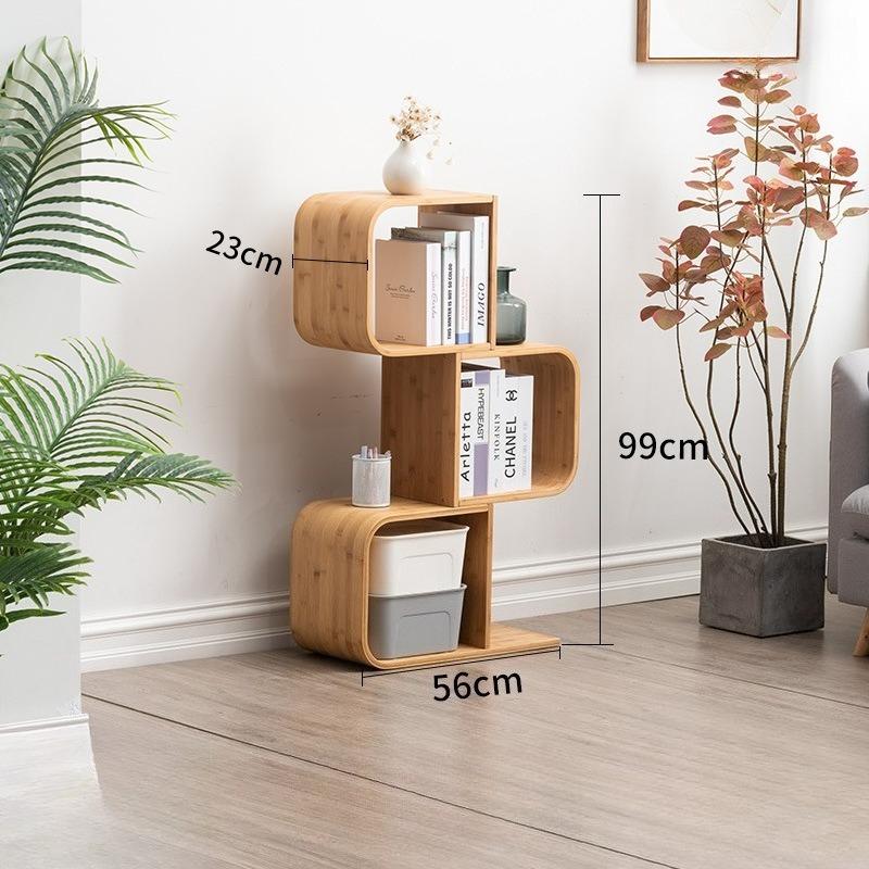 Bamboo Bookcases Modern Living Room Bookshelf Simple Bedroom Book Storage Shelf Multifunctional Office Nordic Organize Rack