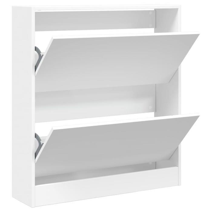 VidaXL Shoe Cabinet White 80x21x87.5 Cm Engineered Wood 839917