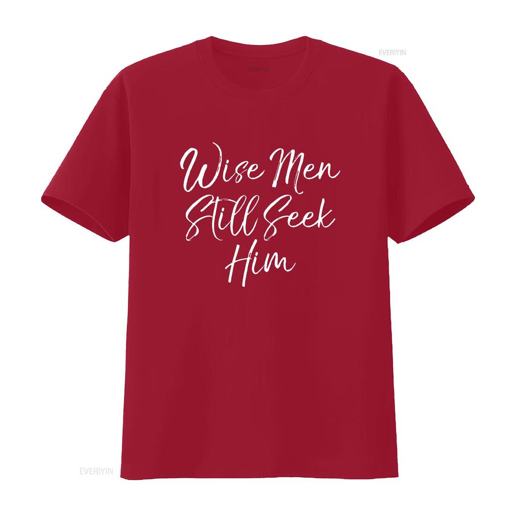 Womens Wise Men Still Seek Him T Shirt Christmas For Black 2XL vintage Washed Comfortable Top For Everyday Wear Soft Slightly