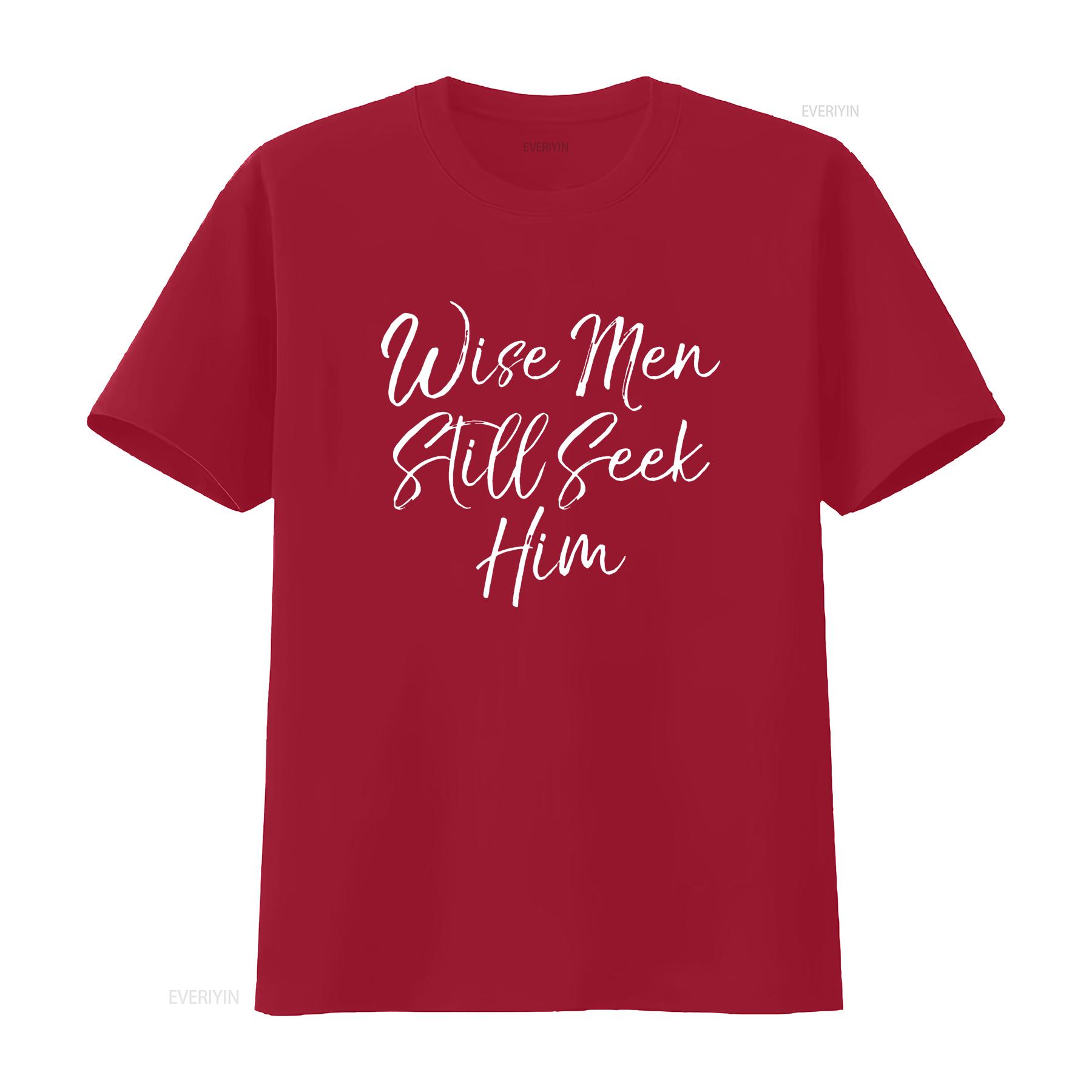 Womens Wise Men Still Seek Him T Shirt Christmas For Black 2XL vintage Washed Comfortable Top For Everyday Wear Soft Slightly S