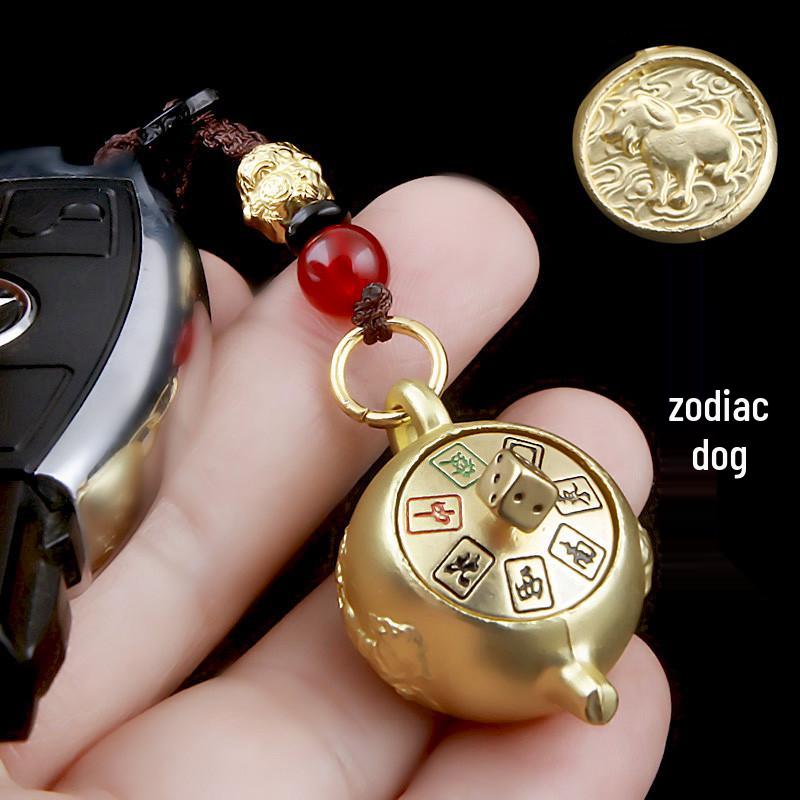 Вращающаяся Металлическая Ручка Маджонг Зодиак Пиксю Удача Брелок