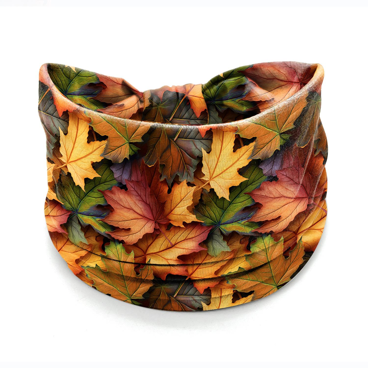 

Красочная повязка на голову с принтом кленовых листьев, завязанная узлом, из мягкой полиэстерово-хлопковой смеси высокой эластичности, широкая, аксессуар для волос Size fits all