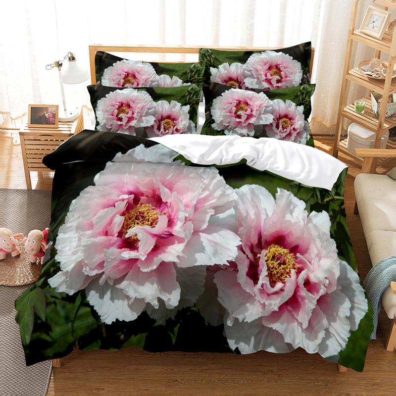 Pink Rose Duvet Cover Set Romantic Themed Valentine's Day Mother's Day Gift Bedding Set Queen King Size Polyester Quilt Cover