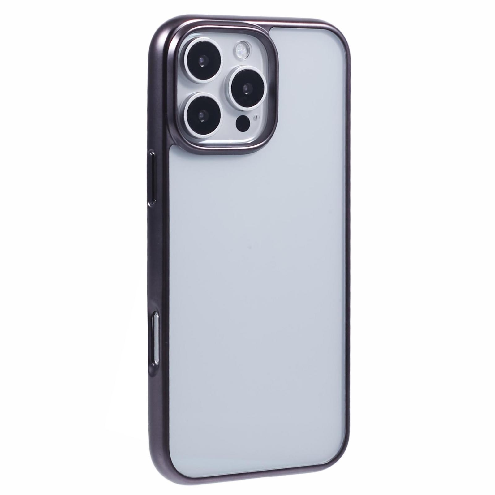 

KIGC Ice Silk Series For iPhone 16 Pro Max Case TPU+PC Electroplating Phone Cover Grey